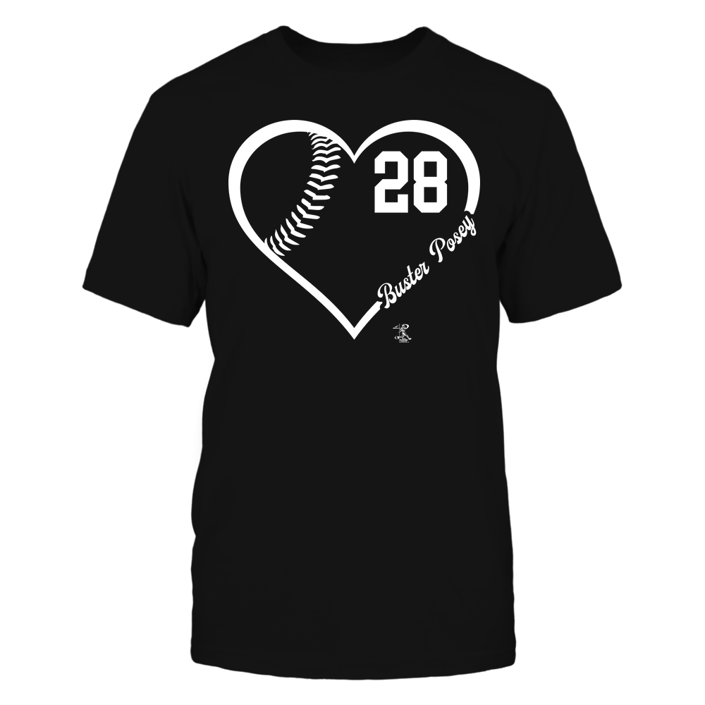 Heart Jersey Number - Buster Posey T-Shirt | San Francisco Pro Baseball | Ballpark MVP | MLBPA