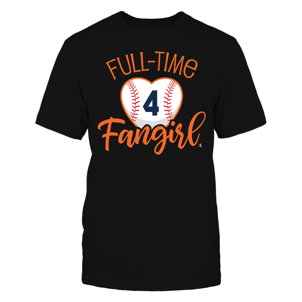 Full-time Fangirl - George Springer T-Shirt | Houston Pro Baseball | Ballpark MVP | mlbpa Unisex Basic Tee / Black / SM