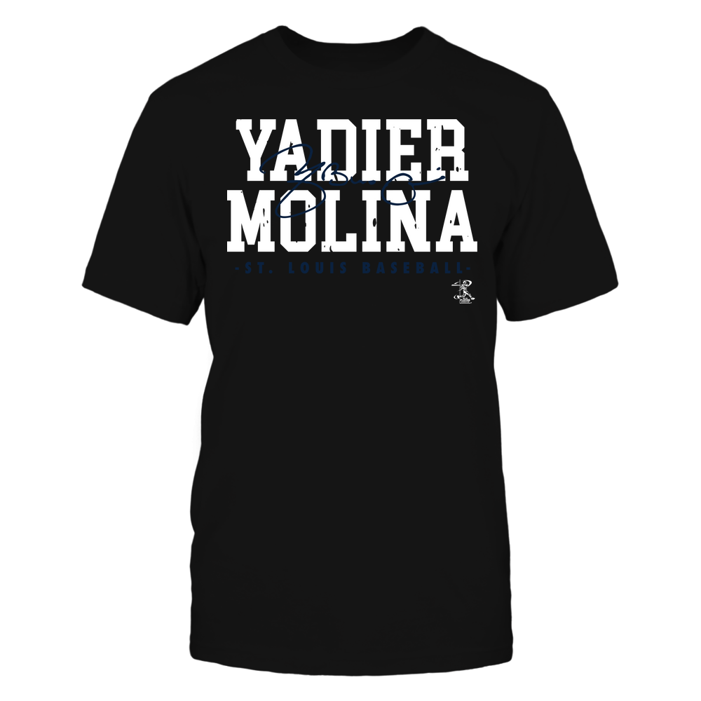 Signature - Yadier Molina T-Shirt | St. Louis Pro Baseball | Ballpark MVP | mlbpa Unisex Basic Tee / Black / SM