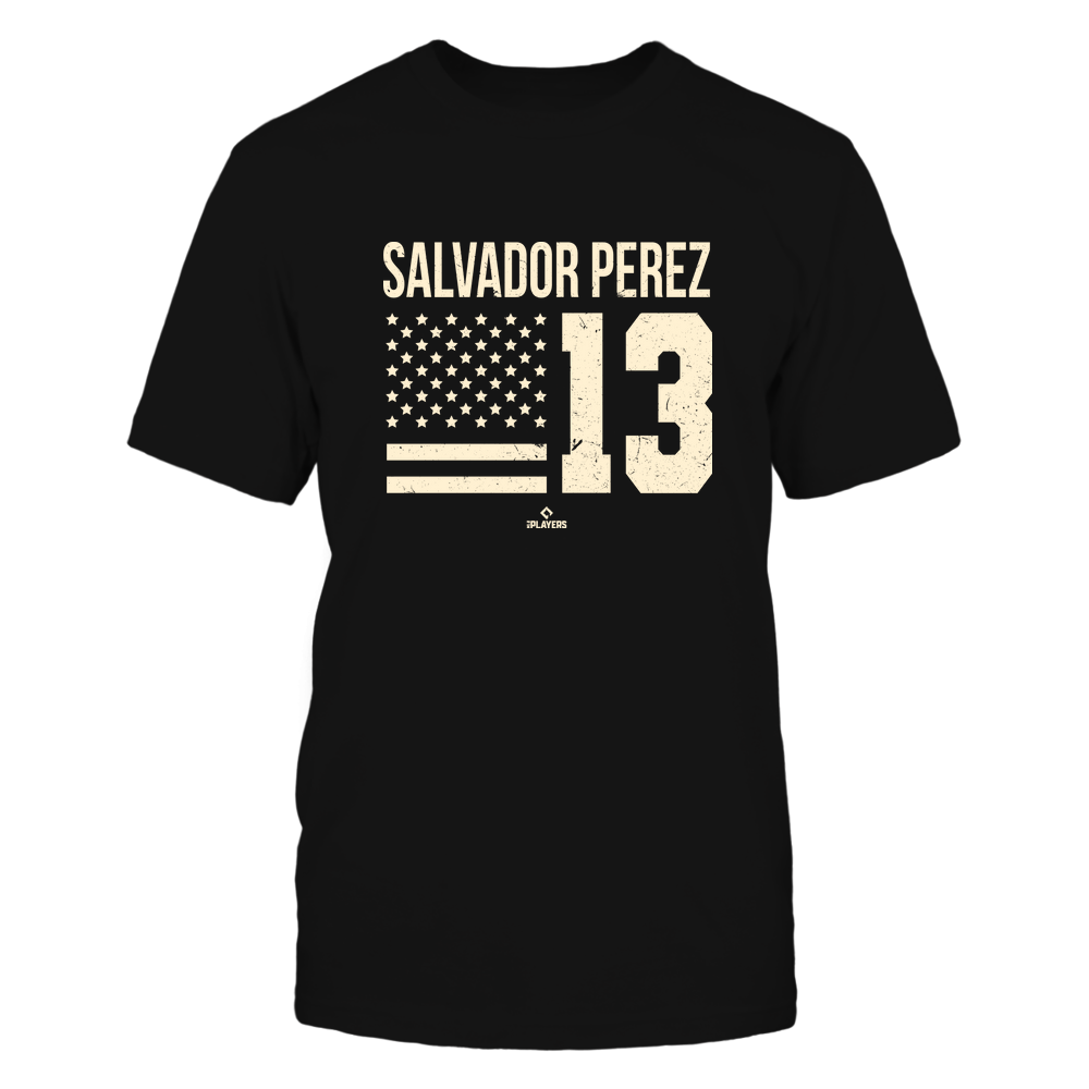 Vintage Flag - Salvador Perez T-Shirt | Kansas Pro Baseball | Ballpark MVP | MLBPA
