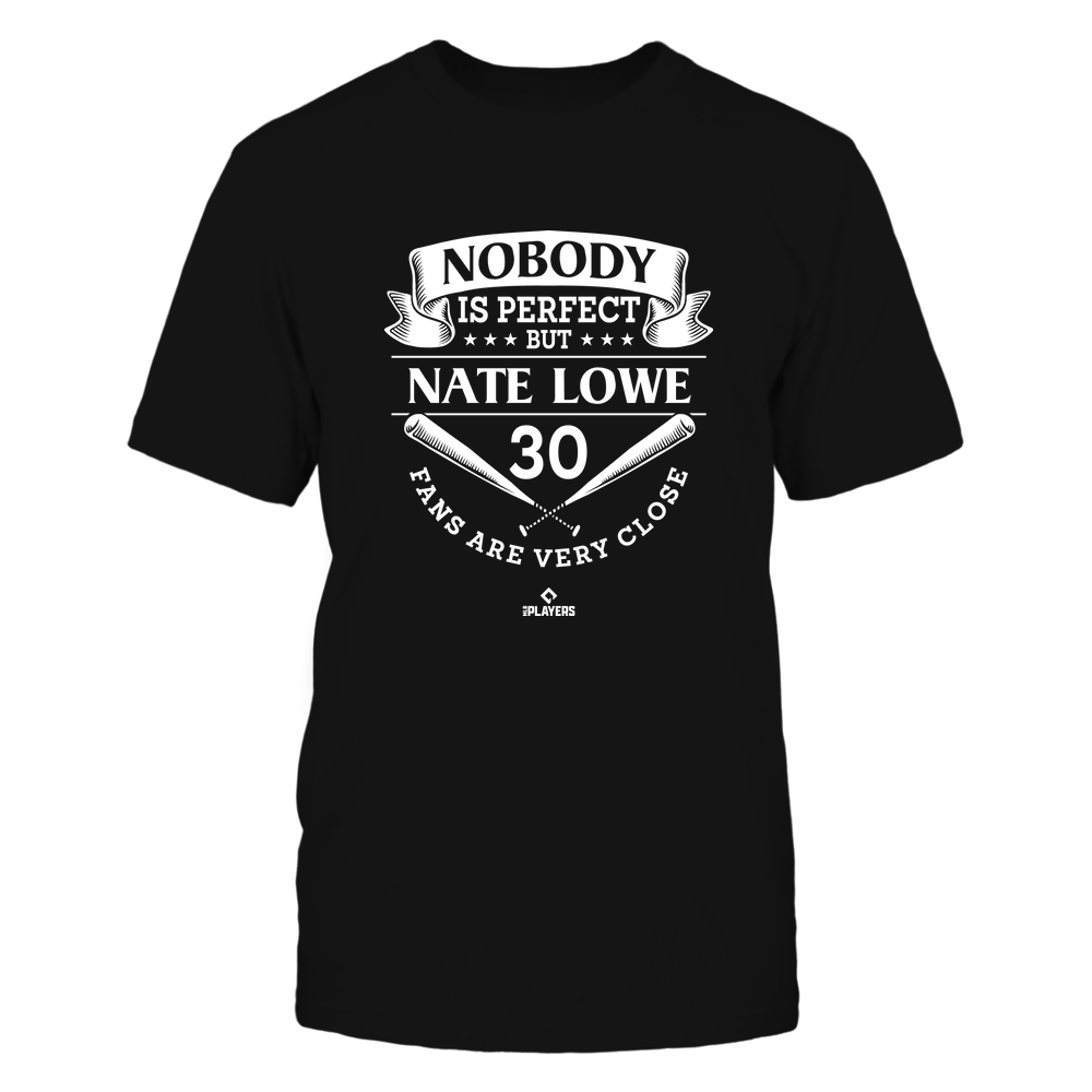 Nobody Is Perfect - Nate Lowe Tee | Texas Baseball | Ballpark MVP | MLBPA