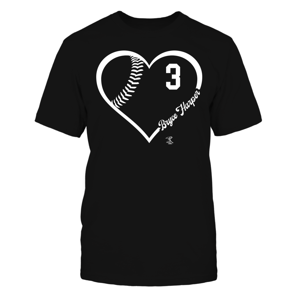 Heart Jersey Number - Bryce Harper Tee | Philadelphia Baseball | MLBPA | Ballpark MVP