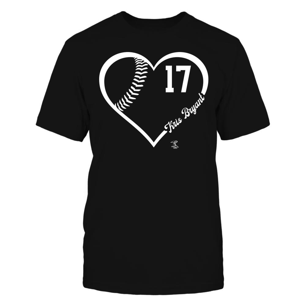 Heart Jersey Number - Kris Bryant T-Shirt | Chicago C Pro Baseball | Ballpark MVP | MLBPA