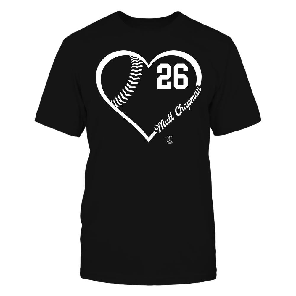 Heart Jersey Number - Matt Chapman Tee | Oakland Baseball | MLBPA | Ballpark MVP