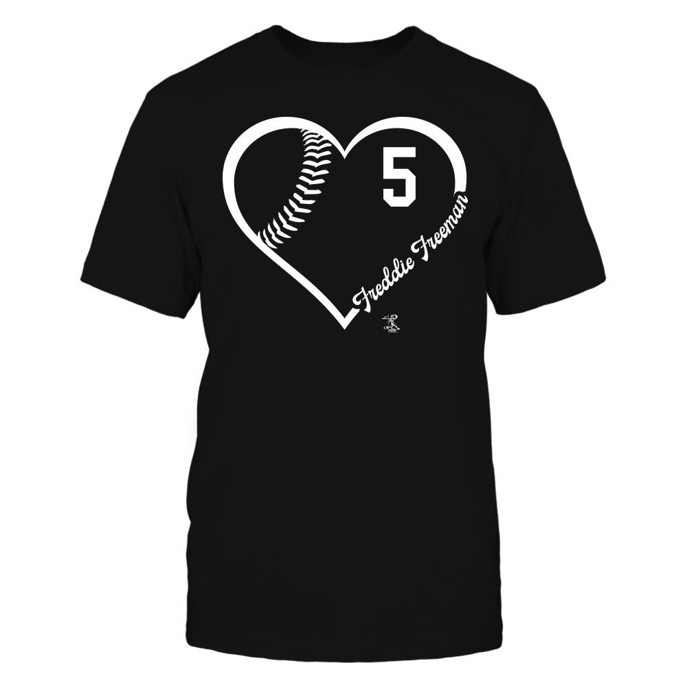 Heart Jersey Number - Freddie Freeman T-Shirt | Atlanta Pro Baseball | Ballpark MVP | MLBPA