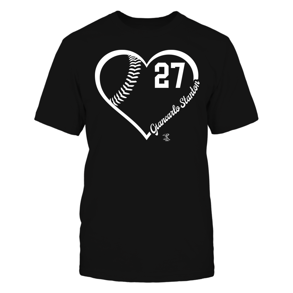 Heart Jersey Number - Giancarlo Stanton T-Shirt | New York Y Pro Baseball | Ballpark MVP | MLBPA