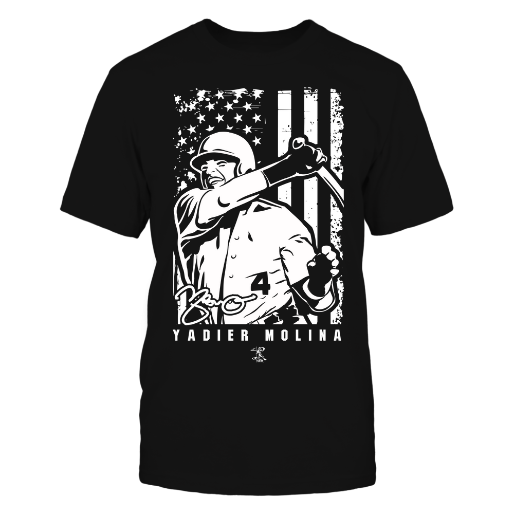 Player Illustration Flag - Yadier Molina T-Shirt | St. Louis Pro Baseball | Ballpark MVP | MLBPA