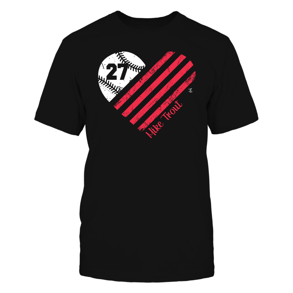 Baseball Flag Heart - Mike Trout Shirt | Los Angeles A Major League Baseball | Ballpark MVP | MLBPA