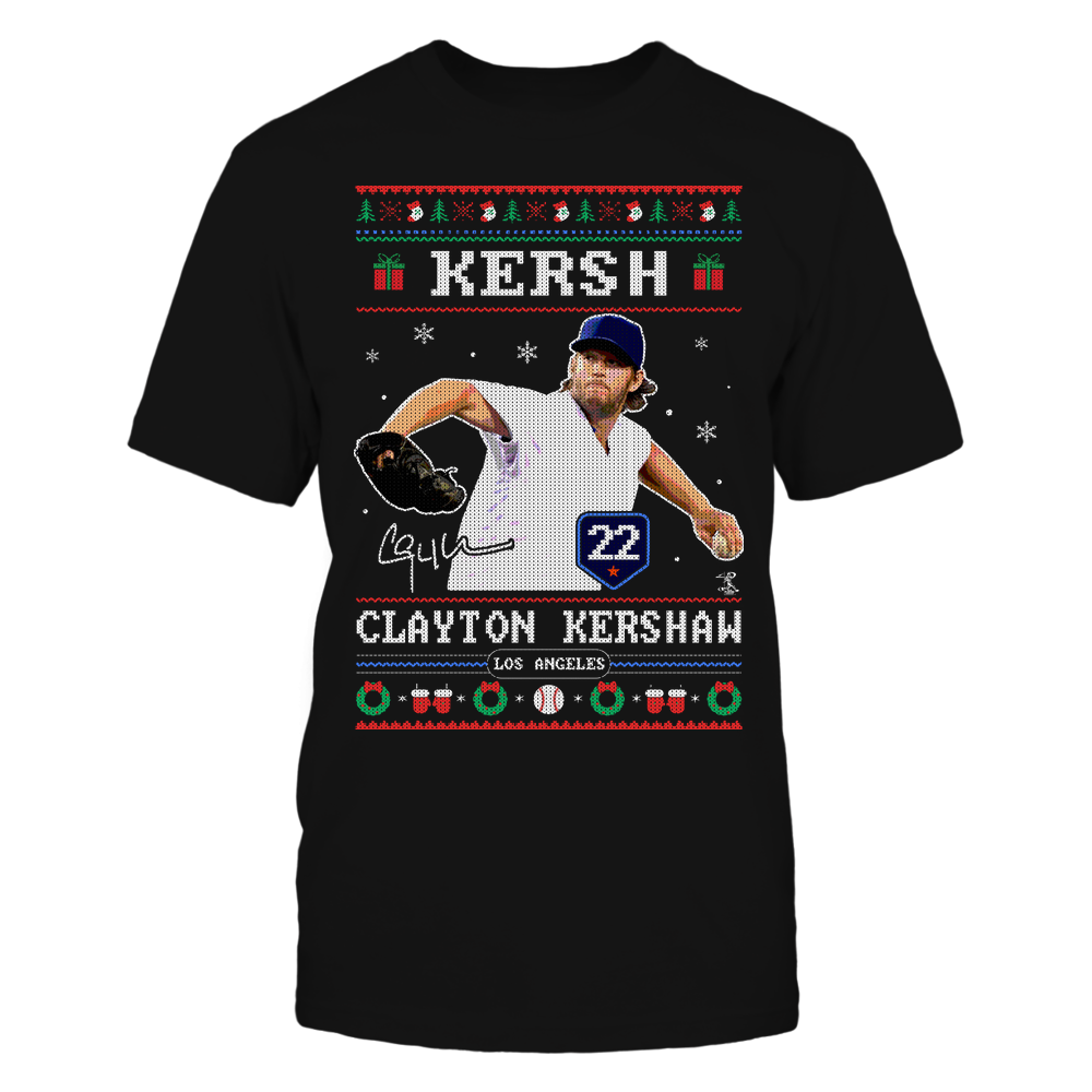 CHRISTMAS PLAYER - Clayton Kershaw T-Shirt | Los Angeles D Pro Baseball | Ballpark MVP | MLBPA