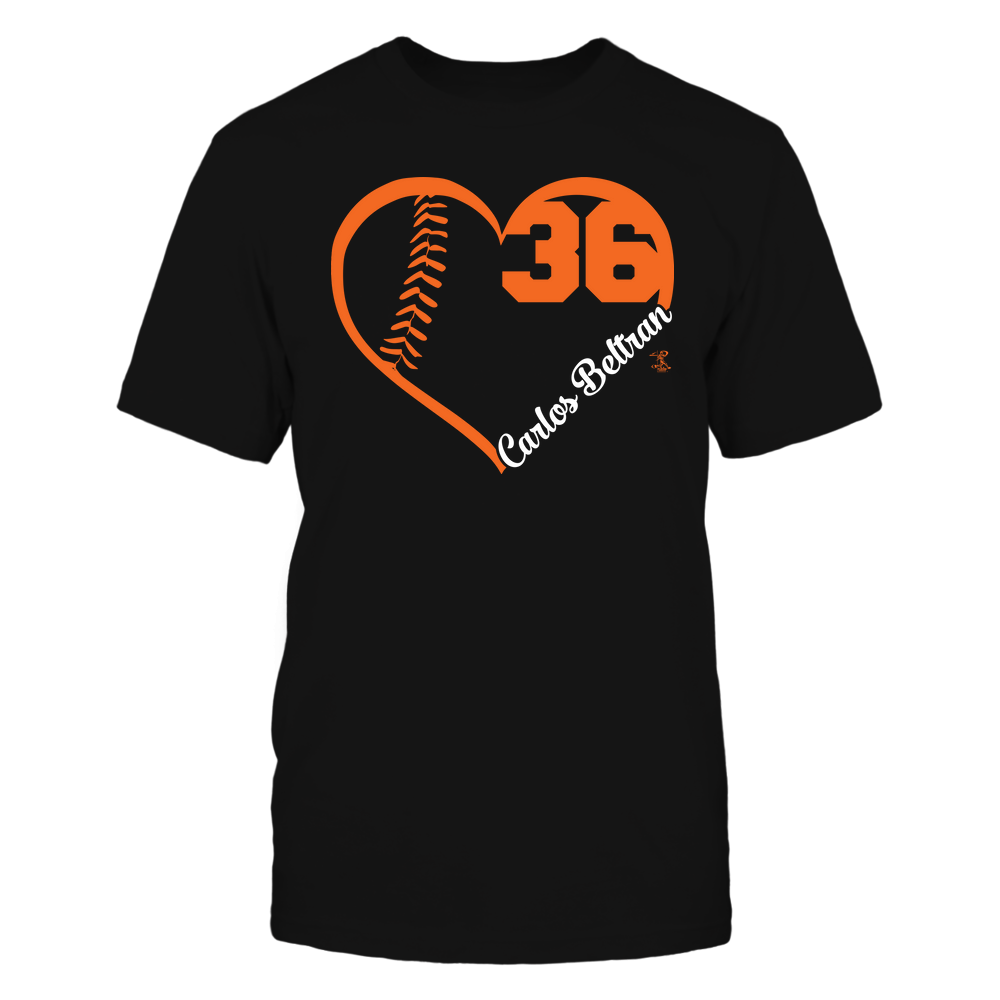 Heart Number - Carlos Beltran T-Shirt | San Francisco Pro Baseball | Ballpark MVP | MLBPA