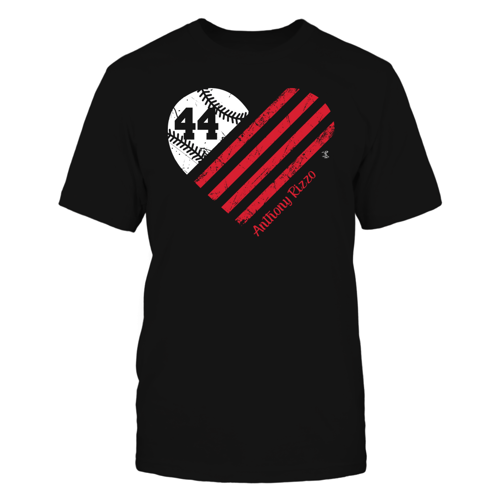 Baseball Flag Heart - Anthony Rizzo T-Shirt | Pro Baseball | Ballpark MVP | MLBPA