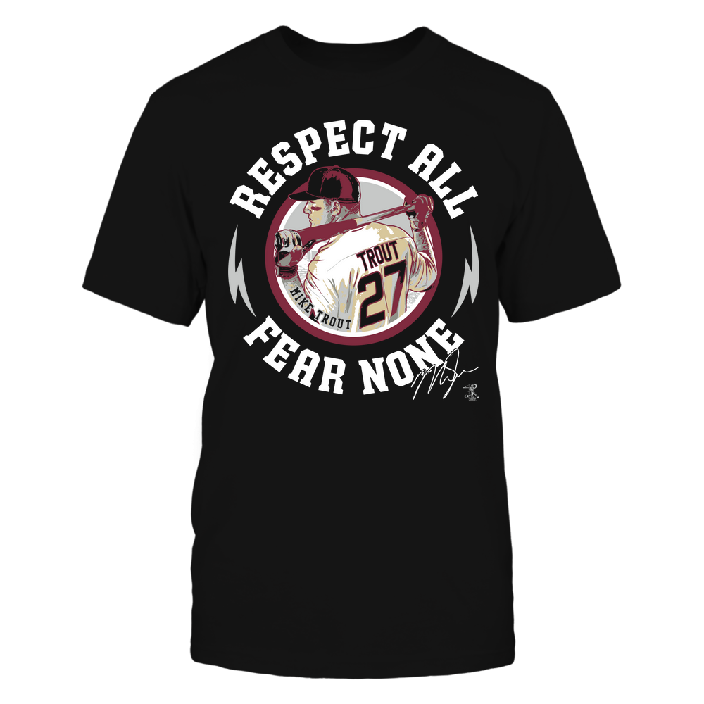 Respect All Fear None - Mike Trout T-Shirt | Los Angeles A Pro Baseball | Ballpark MVP | MLBPA