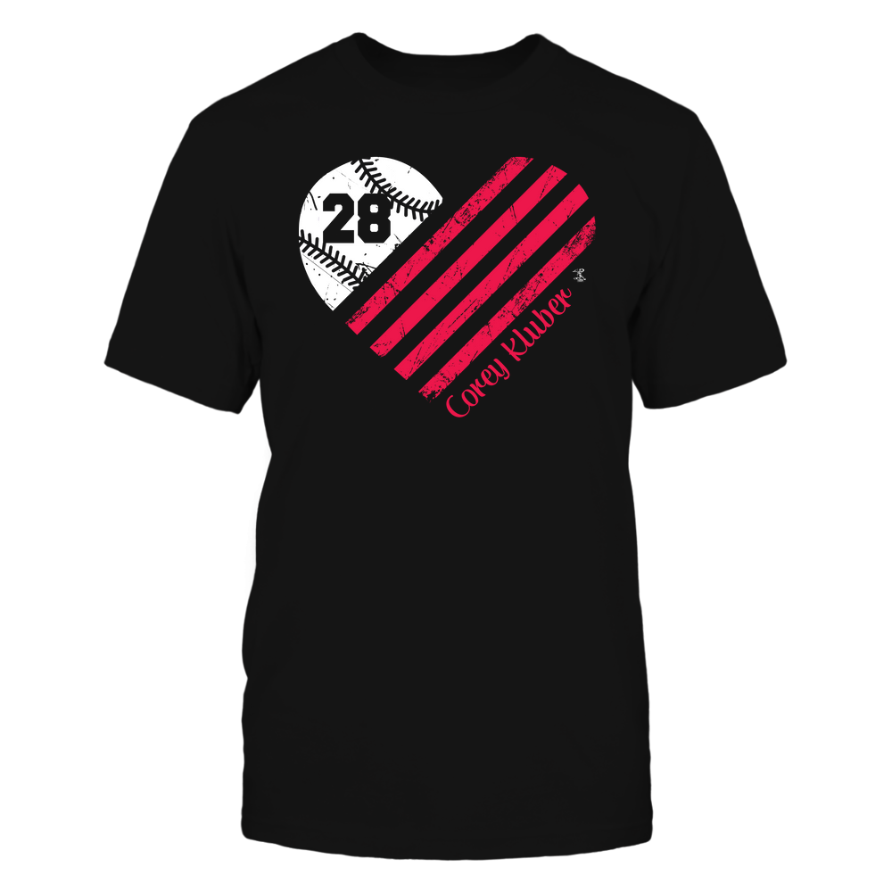 Baseball Flag Heart - Corey Kluber Shirt | Cleveland Major League Baseball | Ballpark MVP | MLBPA