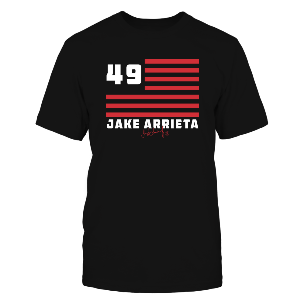 Flag Stripes - Jake Arrieta T-Shirt | Chicago C Pro Baseball | Ballpark MVP | MLBPA