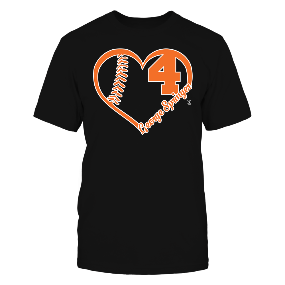 Heart Number - George Springer T-Shirt | Houston Pro Baseball | Ballpark MVP | MLBPA