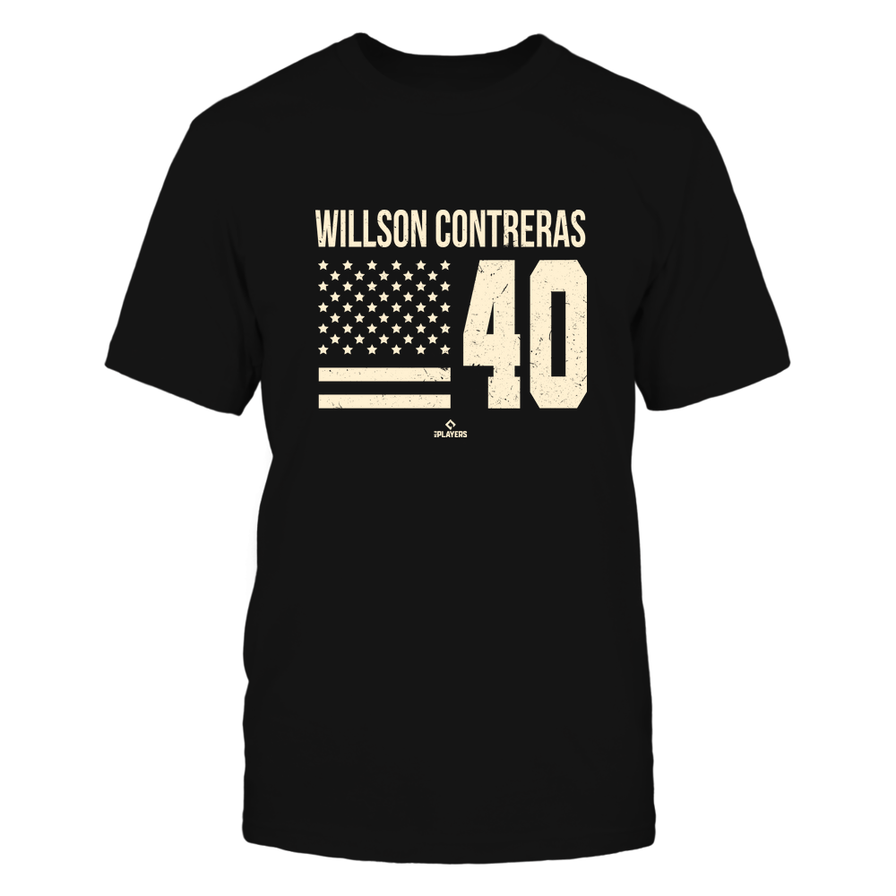 Vintage Flag - Willson Contreras T-Shirt | Chicago C Pro Baseball | Ballpark MVP | MLBPA