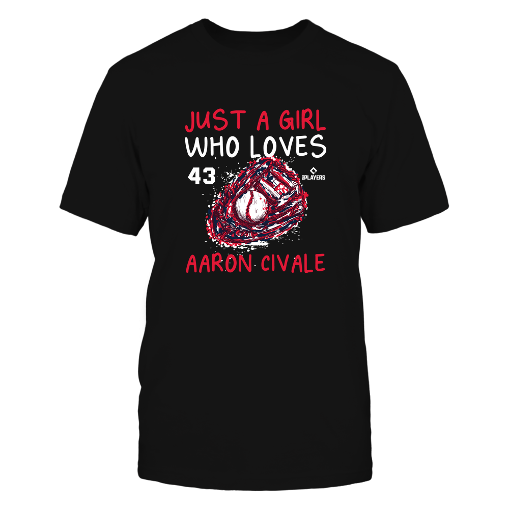 A Girl Who Loves - Aaron Civale T-Shirt | Cleveland Pro Baseball | Ballpark MVP | MLBPA