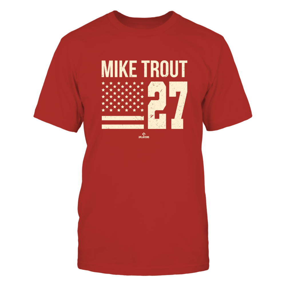 Vintage Flag - Mike Trout Tee | Los Angeles A Baseball | MLBPA | Ballpark MVP