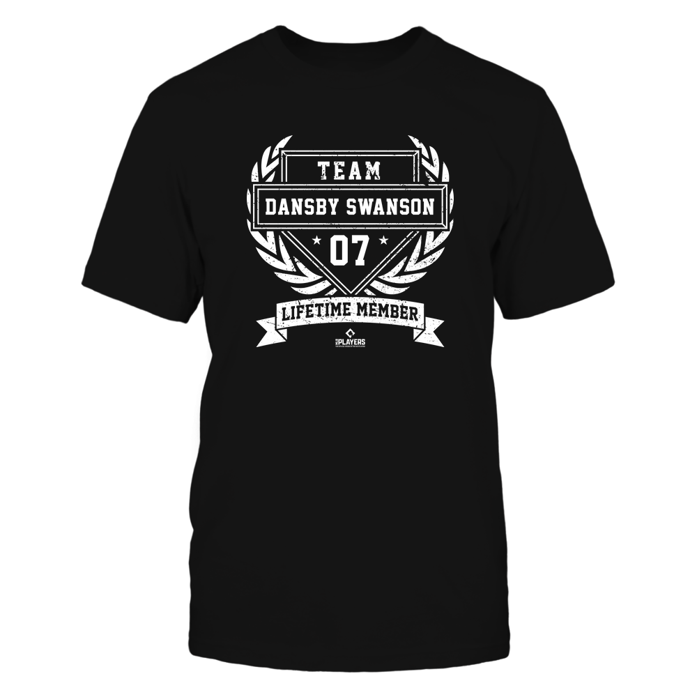 Heart Jersey Number - Dansby Swanson T-Shirt | Atlanta Pro Baseball | Ballpark MVP | mlbpa Unisex Basic Tee / Black / XL